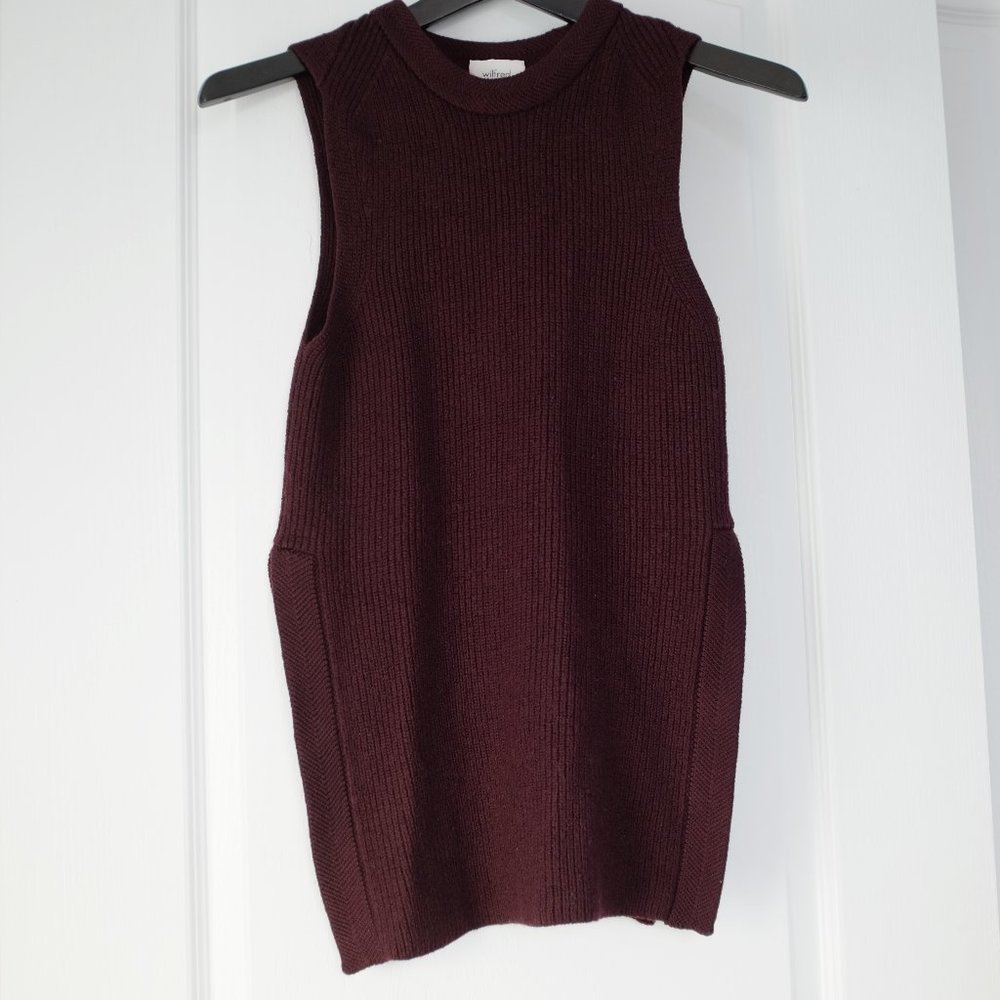 COPY - Wilfred Burgundy Durandal Wool Sleeveless Sweater Vest chucky knit Size …